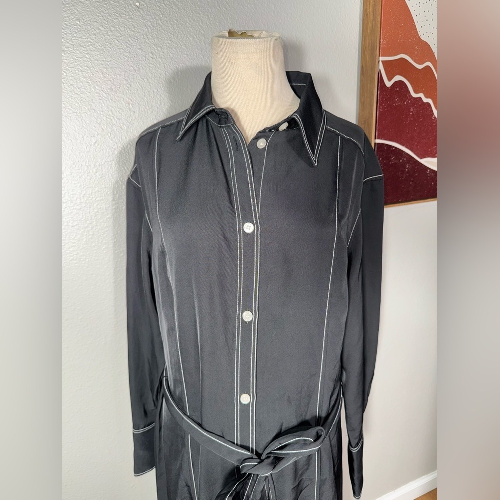Tie-belt shirt dress - Black - Ladies |H&M size small. - Picture 9 of 10